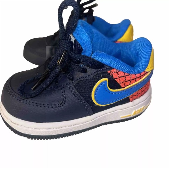 Nike boys Air Force 1 sneakers blue and red obsidian size 5c - Picture 2 of 7